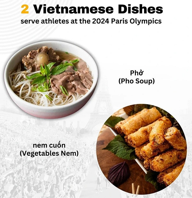 Phở và nem góp mặt trong thực đơn phục vụ Olympic Paris 2024 2 món ăn của Việt Nam góp mặt trong thực đơn phục vụ Olympic Paris 2024