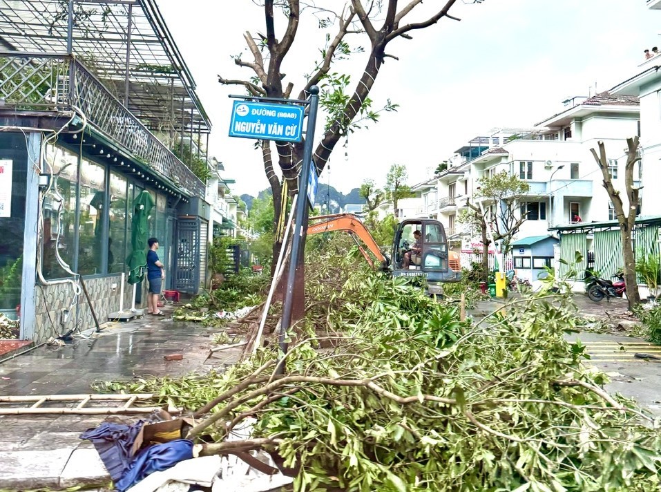 Quảng Ninh chịu thiệt hại nặng nề sau khi cơn bão số 3 đi qua. Ảnh Thế An