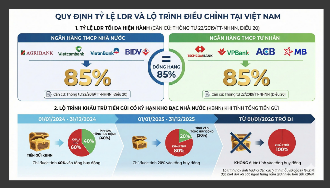 Dự báo thanh khoản ngân hàng chịu sức ép mới khi tiền gửi Kho bạc KL99 đăng nhập bị loại khỏi LDR Dự báo thanh khoản ngân hàng chịu sức ép mới khi tiền gửi Kho bạc KL99 đăng nhập bị loại khỏi LDR