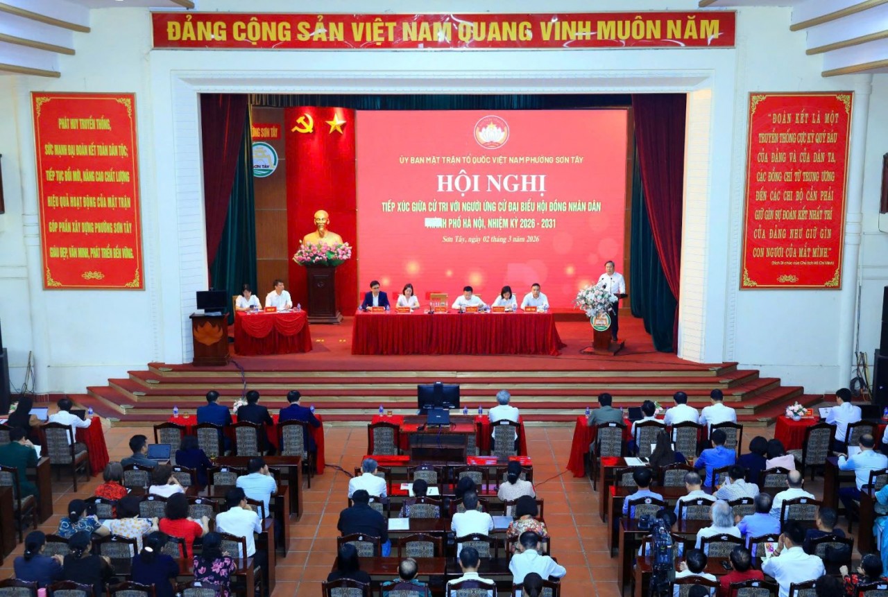 Chủ tịch UBND TP. Hà Nội Vũ Đại Thắng và các ứng cử viên đại biểu HĐND thành phố tiếp xúc cử tri, vận động bầu cử