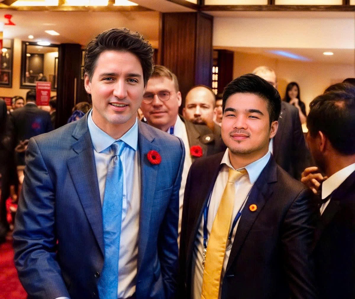 Tỷ phú Mai Vũ Minh và ông Justin Trudeau, cựu Thủ tướng Canada.