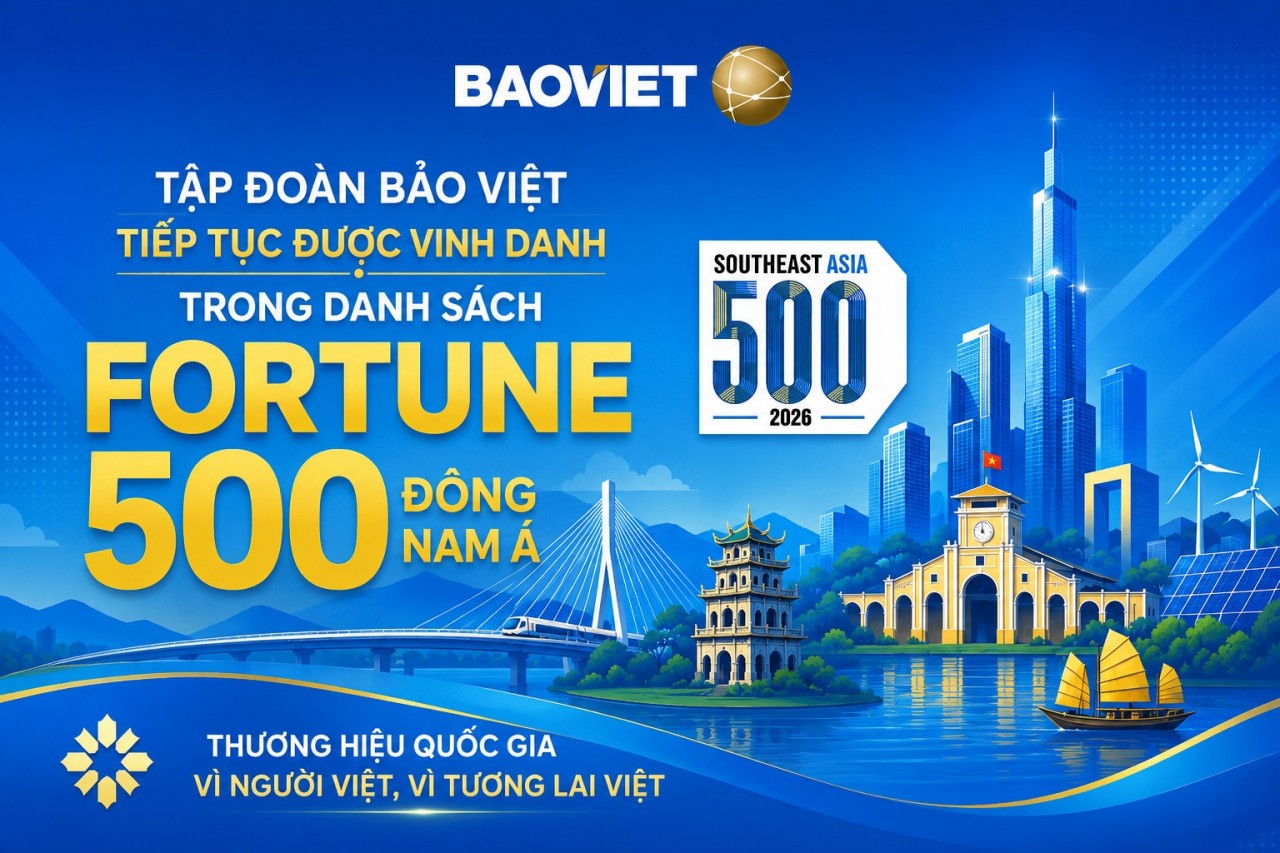 Tập đoàn Bảo Việt tiếp tục được vinh danh trong danh sách Fortune 500 Đông Nam Á